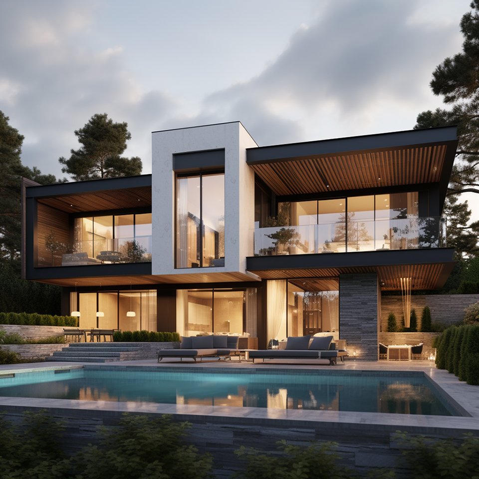 Thiết kế biệt thự sân vườn 200m2 có hồ bơi đẹp ngỡ ngàng