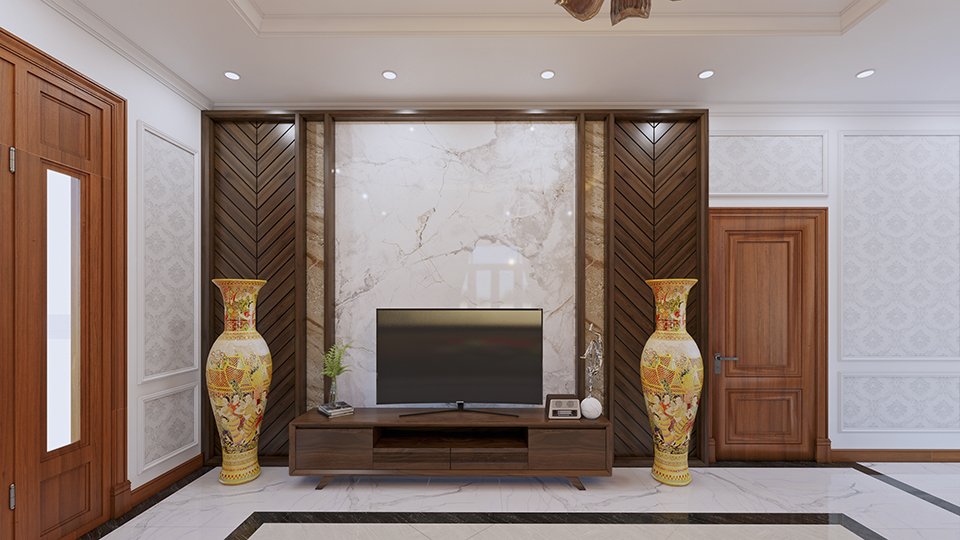 Thiết kế nội thất biệt thự tân cổ điển khu vực phòng khách 4